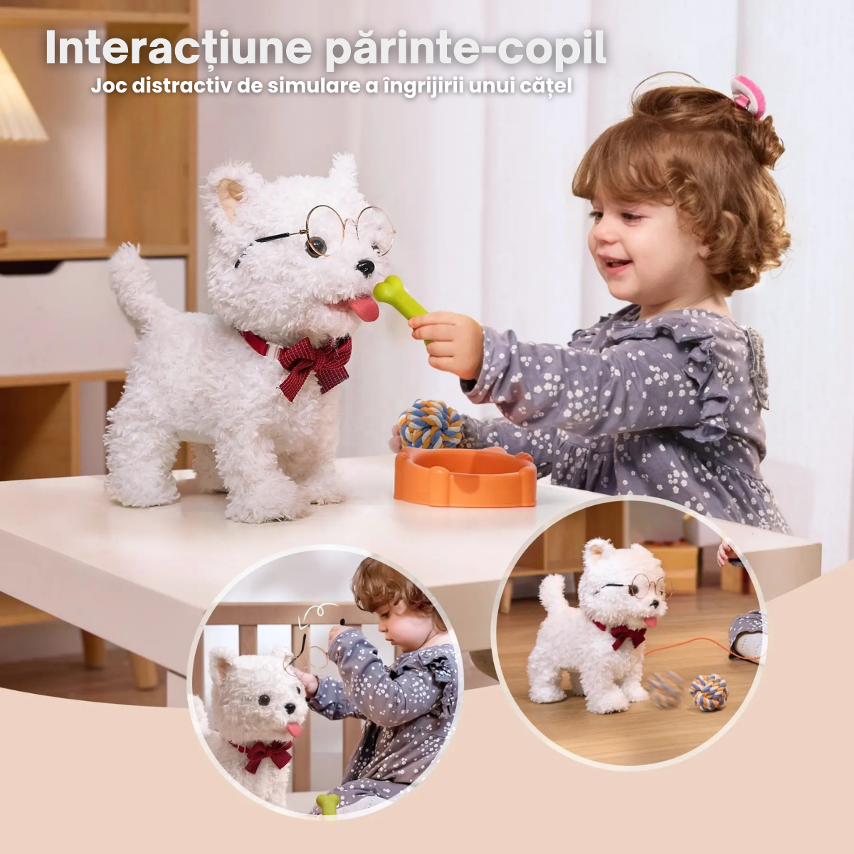 Jucarie Interactiva Catelus Tumama®, Canta, Merge, Latra, Linge si Misca din Cap si Coada