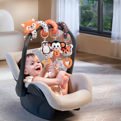 Set 2 in 1 Tumama® – Arcada cu Jucarii pentru Carucior, Patut si Scaun Auto - Model Vulpita