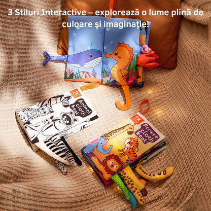 Set 3 Carti Educative si Fosnitoare pentru Bebelusi Tumama®