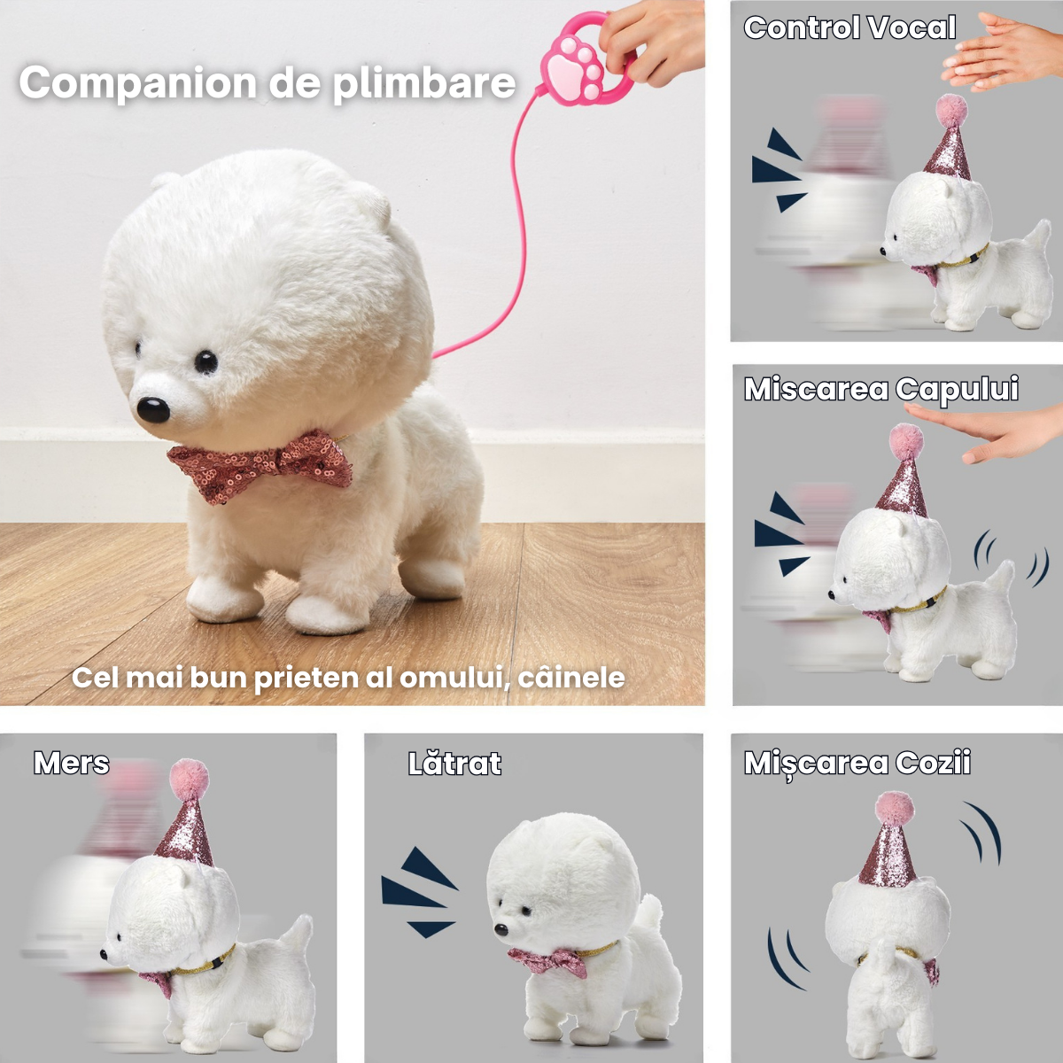 Jucarie Interactiva Catelus Tumama®, Merge, Latra si Misca din Cap si Coada