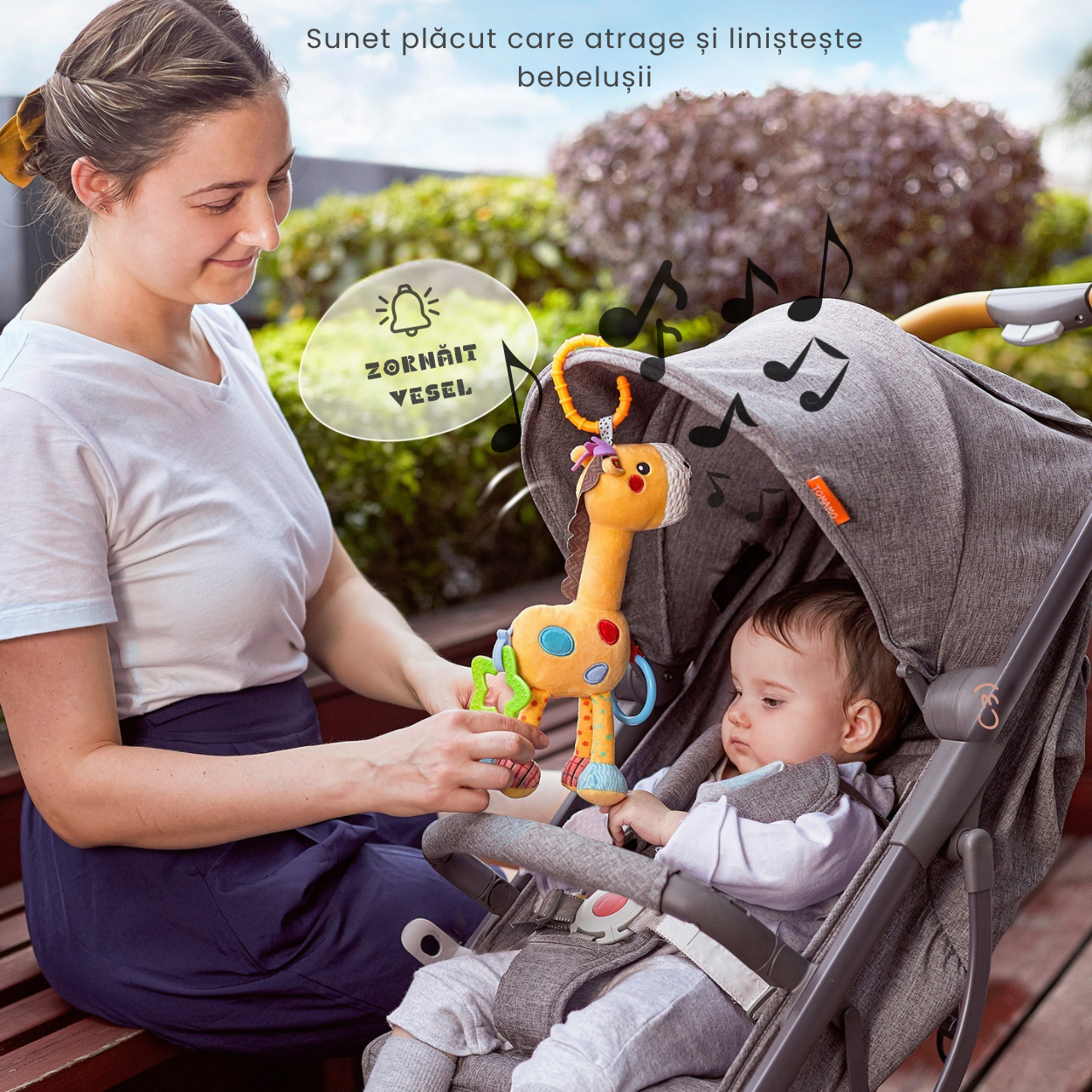 Set 2 jucarii pentru bebelusi Tumama® - Model Girafa si Zebra