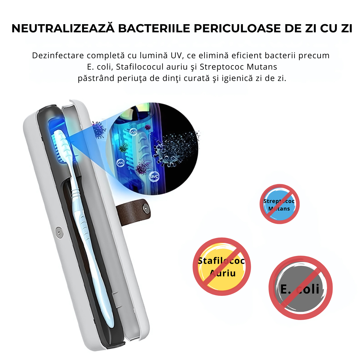 Sterilizator UV Portabil pentru Periuta de Dinti