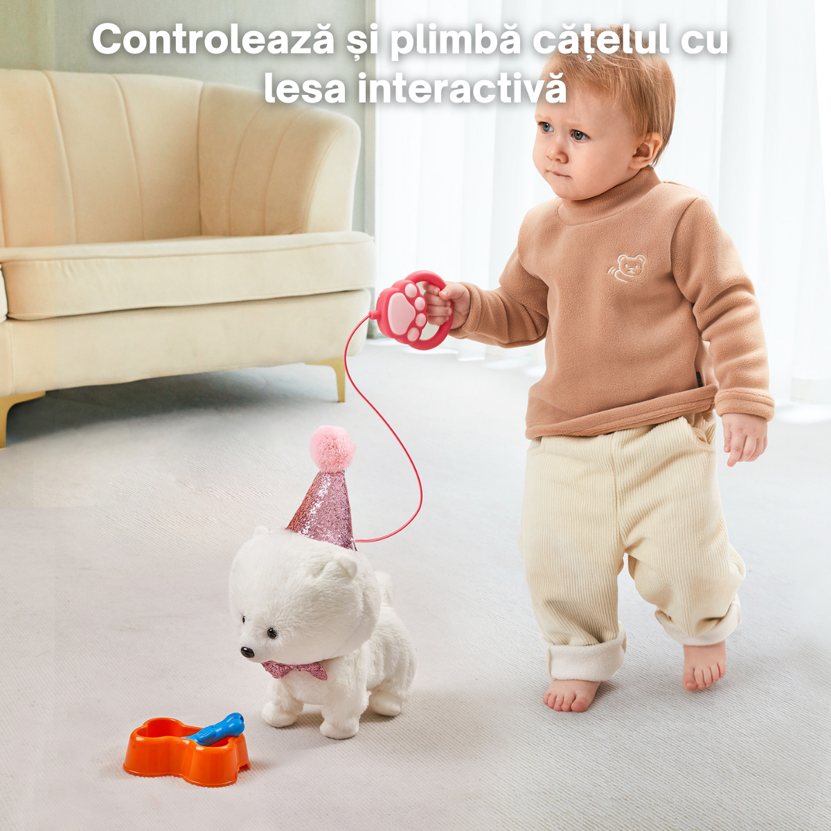 Jucarie Interactiva Catelus Tumama®, Merge, Latra si Misca din Cap si Coada